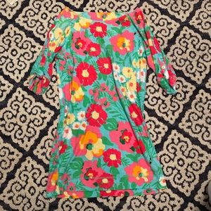 Lilly Pulitzer Colorful Flower Dress With Sleeves